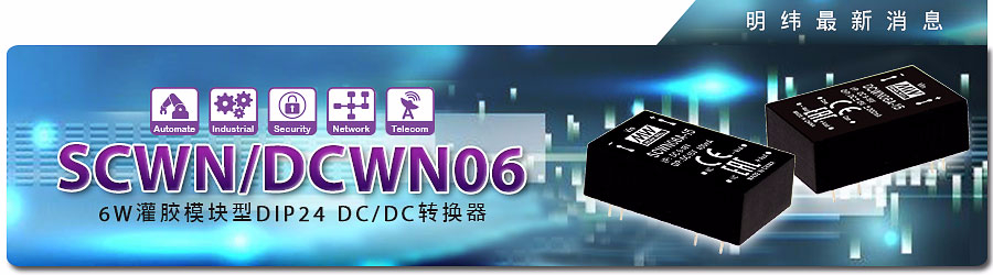 SCWN/DCWN06系列~6W 灌胶模块型DIP24 DC/DC转换器